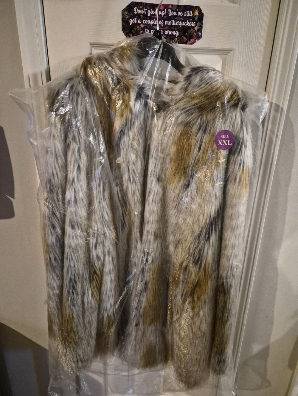 SpiritHoods Multitone Grey and Tan Faux Fur Wolf Hood - Picture 2 of 6